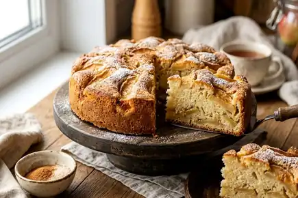 Осенняя шарлотка с сочными грушами и кардамоном